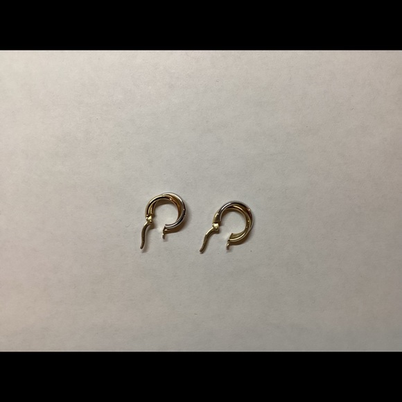 10K Yellow Gold and Silver Earrings - Picture 5 of 8